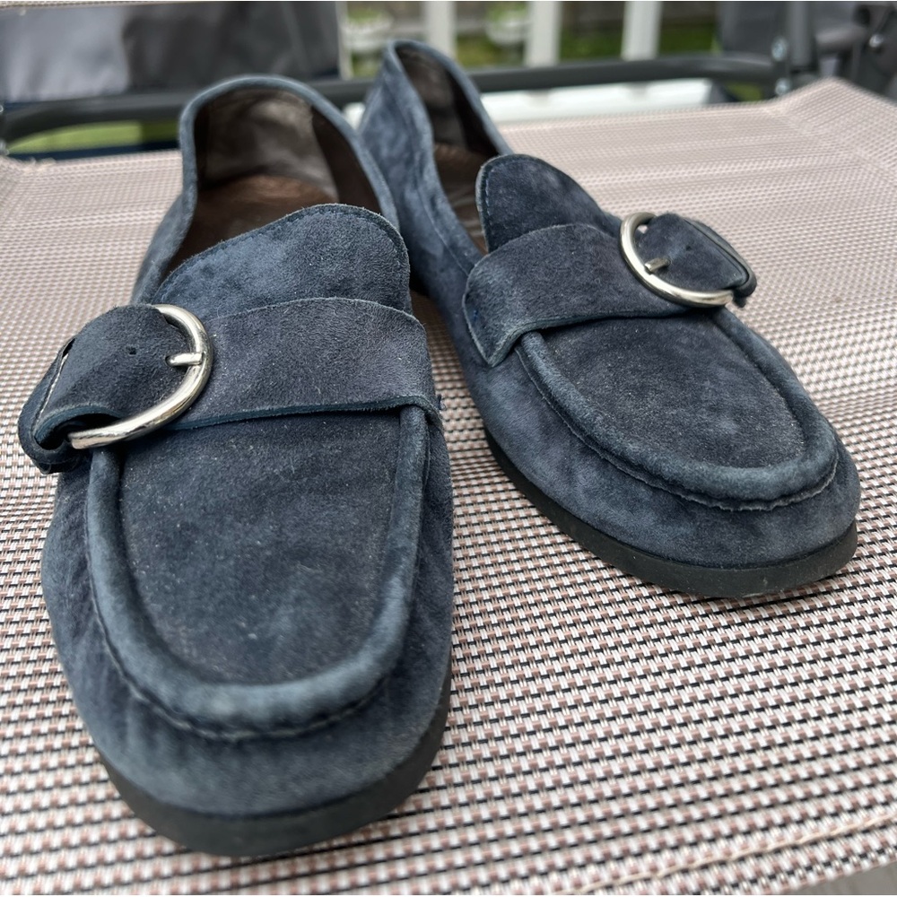 Navy suede AGL loafers. Size 7.5 Lightly worn.